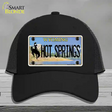 Hot Springs Wyoming Novelty License Plate Hat Mesh / Black