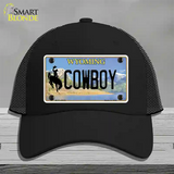 Cowboy Wyoming Novelty License Plate Hat Mesh / Black