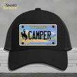 Camper Wyoming Novelty License Plate Hat Mesh / Black