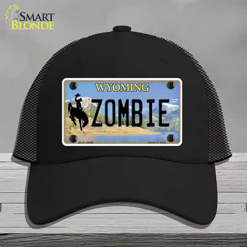 Zombie Wyoming Novelty License Plate Hat Mesh / Black