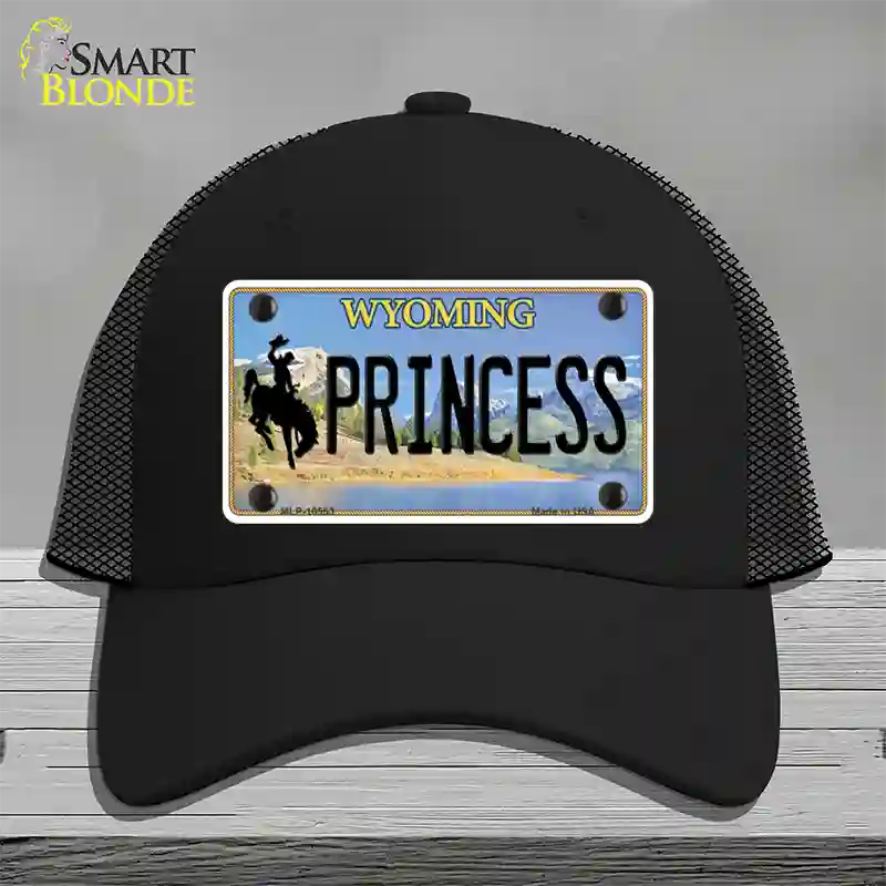 Princess Wyoming Novelty License Plate Hat Mesh / Black