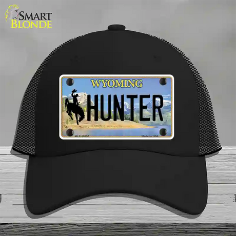 Hunter Wyoming Novelty License Plate Hat Mesh / Black