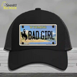 Bad Girl Wyoming Novelty License Plate Hat Mesh / Black