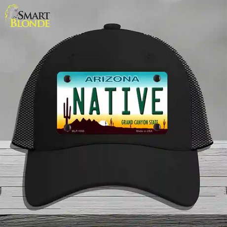 Native Arizona Novelty License Plate Hat Mesh / Black