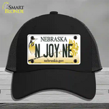 N Joy NE Nebraska Novelty License Plate Hat Mesh / Black