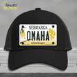 Omaha Nebraska Novelty License Plate Hat Mesh / Black