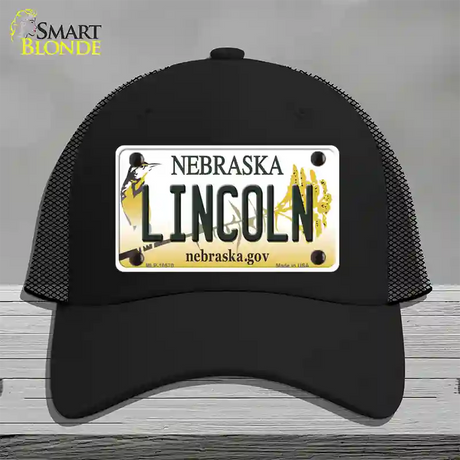 Lincoln Nebraska Novelty License Plate Hat Mesh / Black