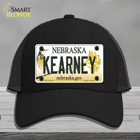 Kearney Nebraska Novelty License Plate Hat Mesh / Black