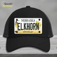 Elkhorn Nebraska Novelty License Plate Hat Mesh / Black