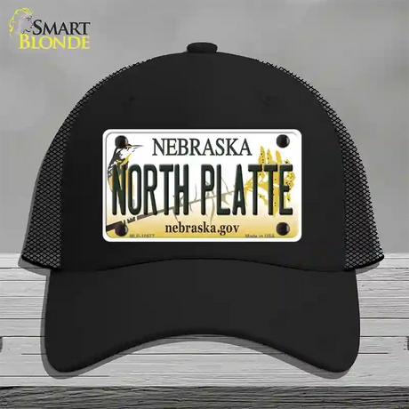 North Platte Nebraska Novelty License Plate Hat Mesh / Black