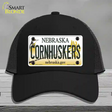 Cornhuskers Nebraska Novelty License Plate Hat Mesh / Black