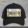 Cornhuskers Fan Nebraska Novelty License Plate Hat Mesh / Black