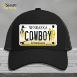 Cowboy Nebraska Novelty License Plate Hat Mesh / Black