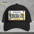 Nebraska Girl Novelty License Plate Hat Mesh / Black