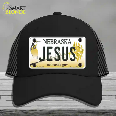 Jesus Nebraska Novelty License Plate Hat Mesh / Black