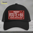 Route 66 Arizona Red Novelty License Plate Hat Mesh / Black