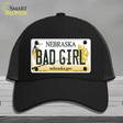 Bad Girl Nebraska Novelty License Plate Hat Mesh / Black