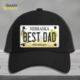 Best Dad Nebraska Novelty License Plate Hat Mesh / Black