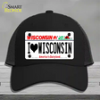 I Love Wisconsin Novelty License Plate Hat Mesh / Black