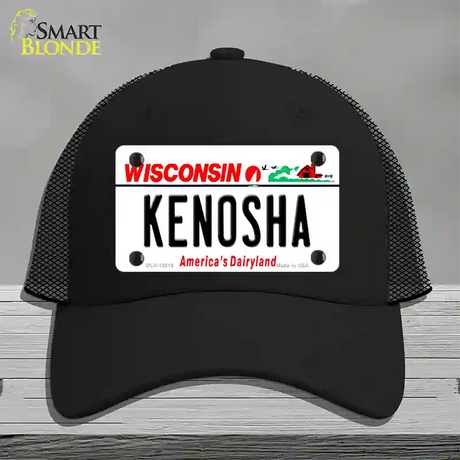 Kenosha Wisconsin Novelty License Plate Hat Mesh / Black