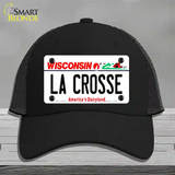 La Crosse Wisconsin Novelty License Plate Hat Mesh / Black