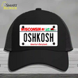 Oshkosh Wisconsin Novelty License Plate Hat Mesh / Black