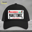 Manitowoc Wisconsin Novelty License Plate Hat Mesh / Black