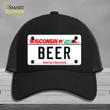 Beer Wisconsin Novelty License Plate Hat Mesh / Black