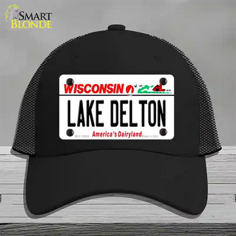 Lake Dalton Wisconsin Novelty License Plate Hat Mesh / Black