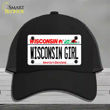 Wisconsin Girl Wisconsin Novelty License Plate Hat Mesh / Black