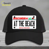 At The Beach Wisconsin Novelty License Plate Hat Mesh / Black