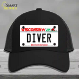 Diver Wisconsin Novelty License Plate Hat Mesh / Black