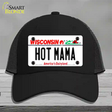 Hot Mama Wisconsin Novelty License Plate Hat Mesh / Black