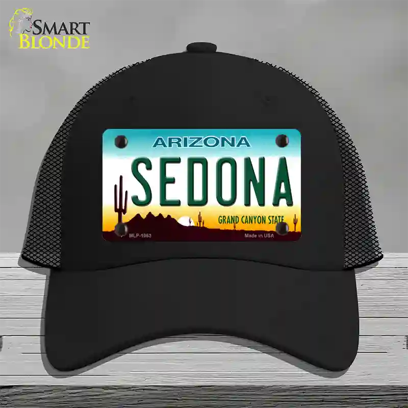 Sedona Arizona Novelty License Plate Hat Mesh / Black