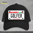 Golfer Wisconsin Novelty License Plate Hat Mesh / Black