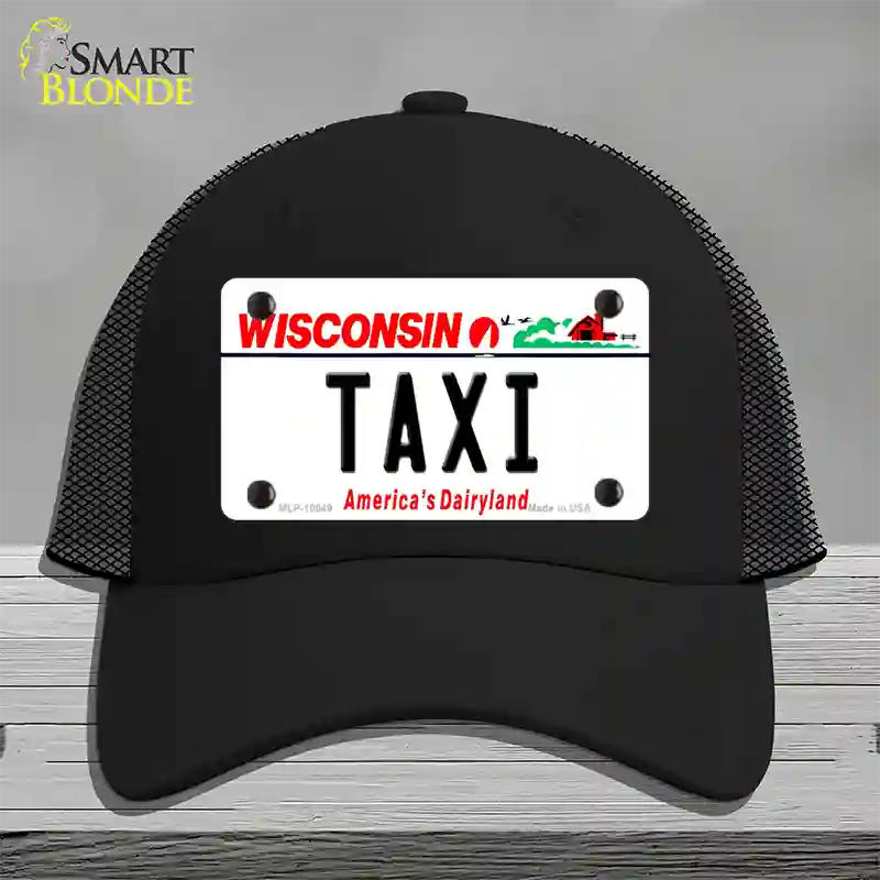 Taxi Wisconsin Novelty License Plate Hat Mesh / Black