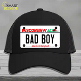 Bad Boy Wisconsin Novelty License Plate Hat Mesh / Black