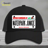 Waterpark Junkie Wisconsin Novelty License Plate Hat Mesh / Black