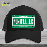 Montpelier Vermont Novelty License Plate Hat Mesh / Black