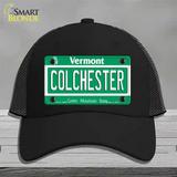 Colchester Vermont Novelty License Plate Hat Mesh / Black