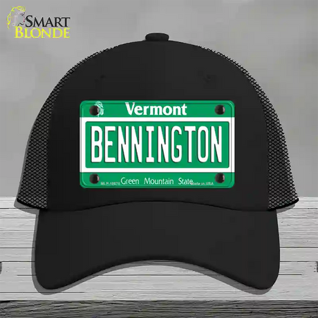 Bennington Vermont Novelty License Plate Hat Mesh / Black