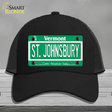 St Johnsbury Vermont Novelty License Plate Hat Mesh / Black