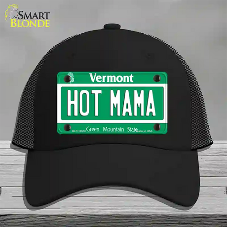 Hot Mama Vermont Novelty License Plate Hat Mesh / Black