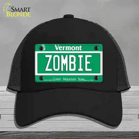 Zombie Vermont Novelty License Plate Hat Mesh / Black