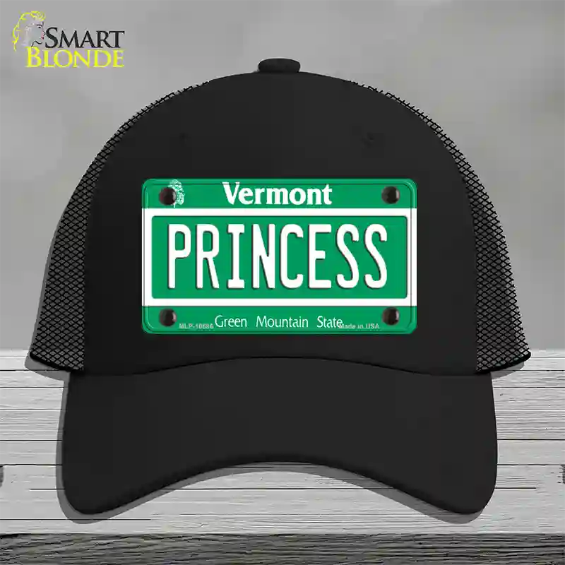 Princess Vermont Novelty License Plate Hat Mesh / Black