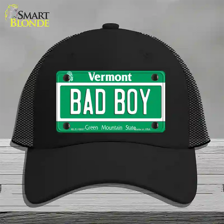 Bad Boy Vermont Novelty License Plate Hat Mesh / Black