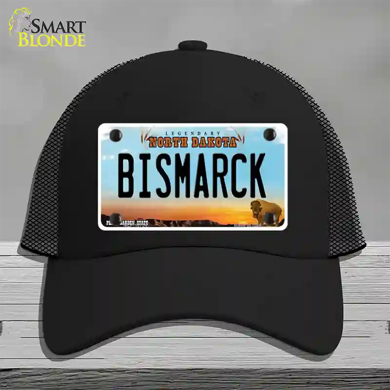 Bismarck North Dakota Novelty License Plate Hat Mesh / Black