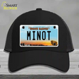 Minot North Dakota Novelty License Plate Hat Mesh / Black