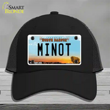 Minot North Dakota Novelty License Plate Hat Mesh / Black