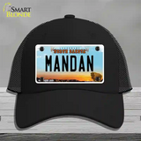 Mandan North Dakota Novelty License Plate Hat Mesh / Black